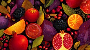 缤纷多彩的水果插画世界