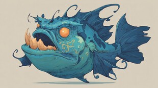 奇幻深海怪鱼插画形象