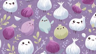 可爱卡通洋葱图案背景