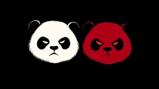 黑白红熊猫头像对比图