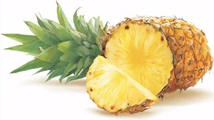 新鲜菠萝 整果与切片展示
