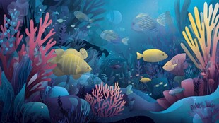 梦幻海底世界缤纷珊瑚鱼