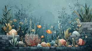 海底珊瑚礁的多彩鱼世界