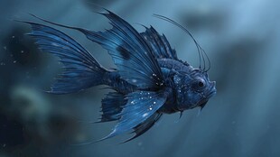 梦幻蓝调深海奇异鱼