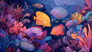 梦幻海底世界多彩鱼群