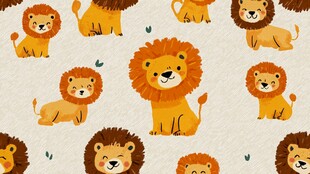 可爱狮子图案背景