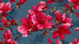 艳丽杜鹃花无缝图案背景