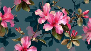 粉色杜鹃花花卉图案背景