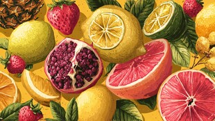 缤纷多彩的新鲜水果组合