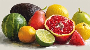 多彩缤纷的新鲜水果组合