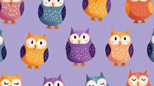 可爱猫头鹰图案背景设计