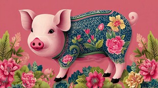 花饰小猪 国风祥瑞意象