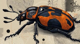 艺术风斑点甲虫插画