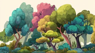 多彩梦幻森林景观