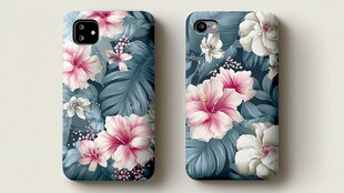 花卉图案手机壳设计展示