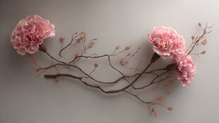 粉色康乃馨枝艺术装饰