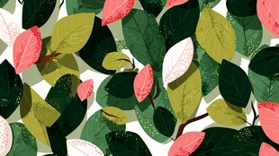 多彩树叶无缝图案背景