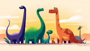 可爱恐龙家族的欢乐时光