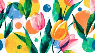 多彩郁金香抽象图案