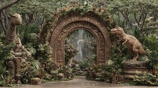 奇幻恐龙拱门的神秘丛林