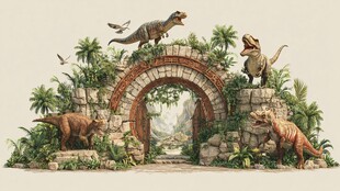 恐龙主题拱门景观设计