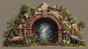 远古恐龙主题神秘景观