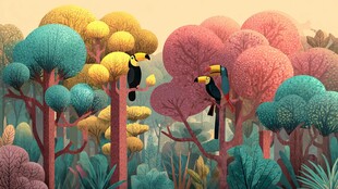 梦幻丛林中的巨嘴鸟