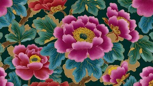 富贵牡丹花卉图案纹理