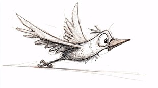 飞翔的卡通小鸟