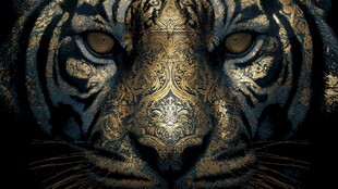 华丽纹饰老虎特写