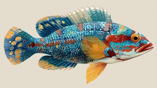 多彩绚丽的艺术风观赏鱼