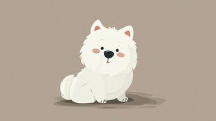 可爱萨摩耶卡通形象