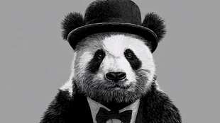 戴礼帽的绅士熊猫