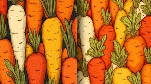 多彩胡萝卜插画图案