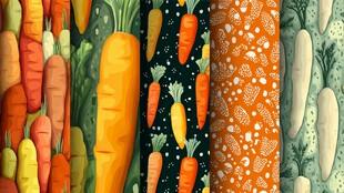 多彩胡萝卜图案纹理集合