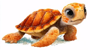 可爱小海龟萌态十足