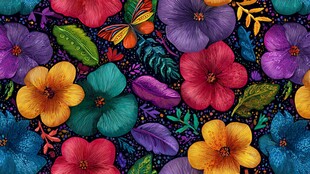 缤纷花卉图案 梦幻植物世界