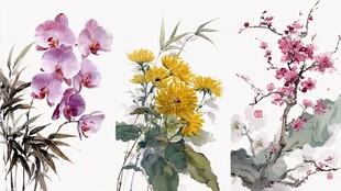 国画花卉组合 尽显雅致