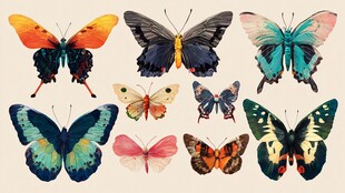 多彩蝴蝶集合