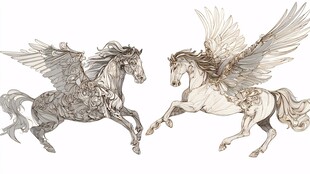 双生羽翼天马优雅共舞