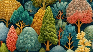 梦幻多彩森林景观