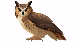 站立的几何风格猫头鹰