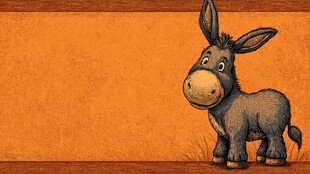 可爱小毛驴插画背景图