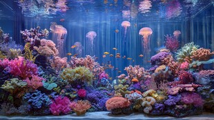 梦幻海底世界珊瑚水母群