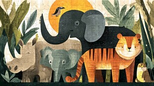 丛林中的动物大聚会