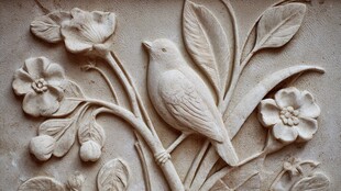 花鸟浮雕艺术作品细节