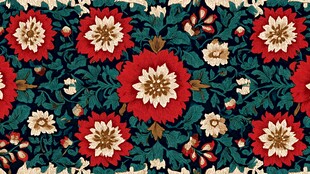 复古花卉图案精美织物纹理