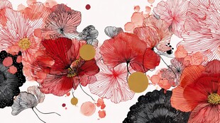 水彩风花卉图案背景