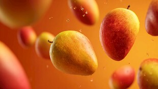 飞舞的鲜美芒果