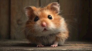 可爱小仓鼠呆萌特写